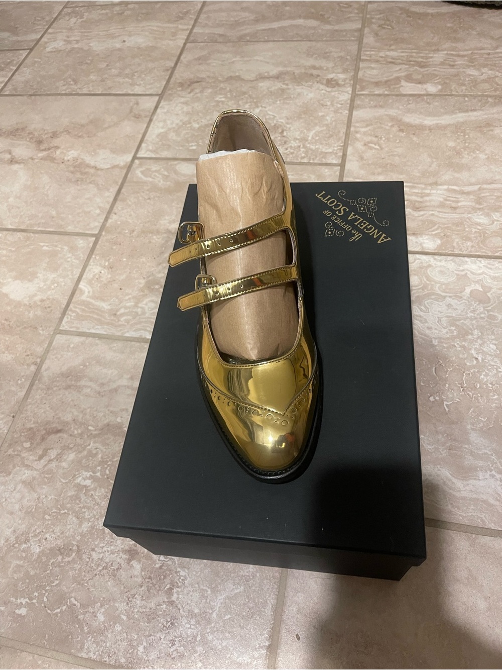 Gold Metallic Mary Jane Loafer - Women